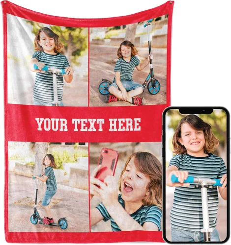 Miniatura 11 de Manta personalizada con imagen, se envía al día siguiente, impresa en Estados Unidos, manta de fotos personalizada, colores vibrantes, suave