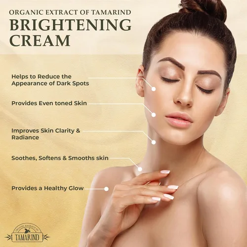 Miniatura 4 de Extracto orgánico de tamarindo, crema iluminadora de la piel, 1.7 fl oz / 1.7 fl oz, crema de manchas oscuras para manos, nudillos, cuerpo, cara