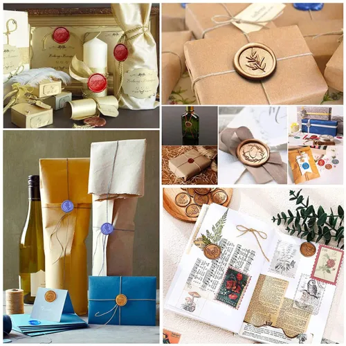 Miniatura 6 de Juego de 4 sellos de cera de animales de estrella, sellos de cuervo, gato, luna para invitaciones de boda, tarjetas de cartas, envoltura de regalo