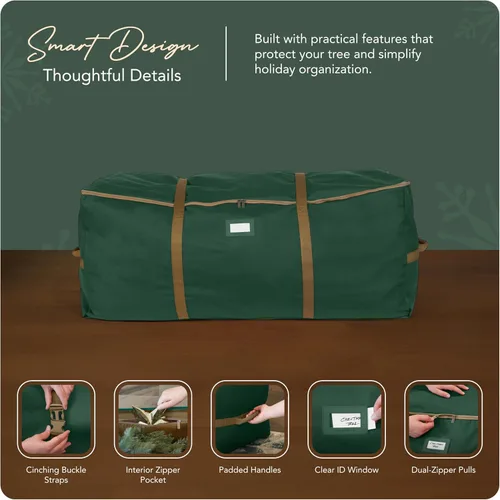 Miniatura 4 de Covermates Keepsakes - Bolsa de almacenamiento para árbol de Navidad con correas ajustables – Poliéster duradero con asas reforzadas y correas