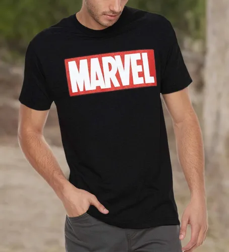 Miniatura 5 de Marvel Camiseta con logotipo clásico simple de cómics para hombre
