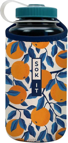 Miniatura 22 de Sok It BotlSok Funda para botella de agua con cubierta de neopreno aislante (Floral abstracto, se ajusta a CamelBak o Nalgene de 12 onzas)