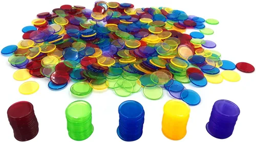 Miniatura 4 de Yuanhe 500 piezas 3/4 pulgadas transparente Bingo contando chips de color mezclado