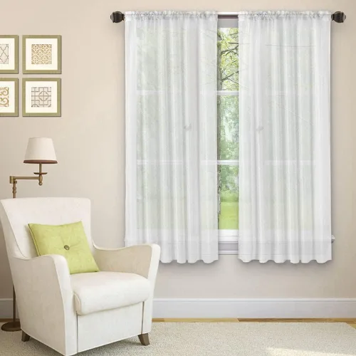 Miniatura 16 de Golden Linens LLC Juego de 2 paneles transparentes de color gris para ventana, bolsillo para barra, 54 pulgadas de ancho x 84 pulgadas de largo cada