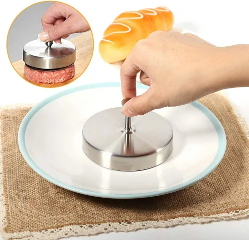 Miniatura 2 de Prensas de hamburguesas, de acero inoxidable, resistente, para hamburguesas, carne, carne de res, herramientas de cocina, hace 4 1/2 pulgadas