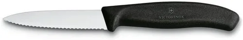 Miniatura 2 de Victorinox Cuchillo de pelar clásico suizo de 3.25 pulgadas con borde dentado, punta de lanza, negro