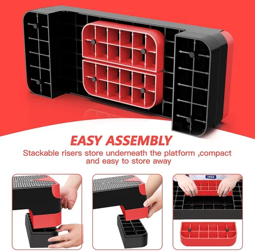 Miniatura 6 de GYMMAGE Escalón de ejercicio aeróbico, escalón aeróbico ajustable para ejercicio, plataforma de entrenamiento para escalonar, plataforma de pasos