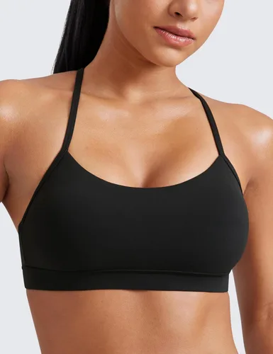 Miniatura 5 de CRZ YOGA Butterluxe - Brasier deportivo con espalda en Y para mujer, diseño de tirantes delgados, con espalda cruzada y relleno, de bajo impacto