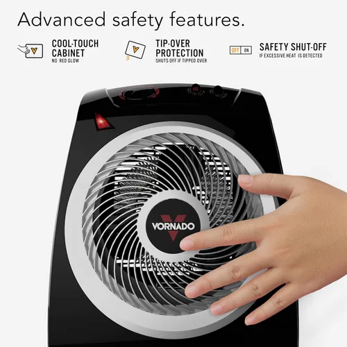Miniatura 3 de Vornado Calentador de espacio VH10 (2025) para uso en interiores, termostato ajustable, 2 velocidades, características de seguridad avanzadas, asa