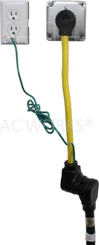Miniatura 5 de AC WORKS Adaptador RV/EV 14-50R de 50 amperios (salida de secadora de 3 clavijas 30A a 50A RV/EV)