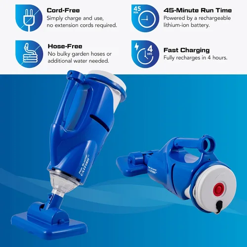 Miniatura 2 de POOL BLASTER Aspiradora inalámbrica para piscina Catfish para limpieza puntual, jacuzzis y spas, recargable portátil, hasta 45 minutos de tiempo