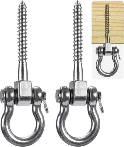 Miniatura 11 de SELEWARE Juego de 2 ganchos de columpio resistentes con capacidad de 1800 libras, pernos de columpio M10 x 9.3 pulgadas, ganchos de columpio