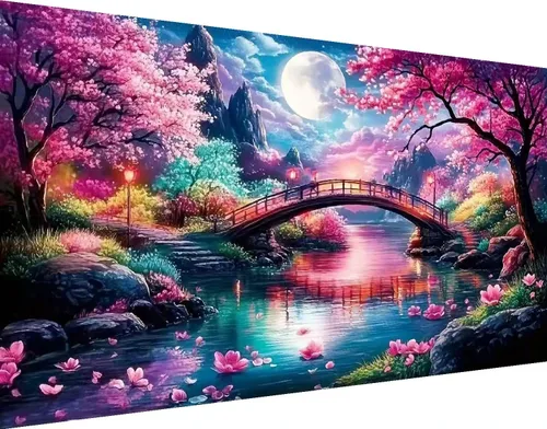 Miniatura 17 de pchmcu Pintura de Arte de Diamante 5D Luna, Kits de Pintura de Diamante Grande para Adultos, Bricolaje Taladro Completo Cristal Rhinestone Artes