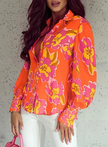 Miniatura 3 de EVALESS Blusas con botones para mujer, blusas de manga larga con estampado de moda 2024