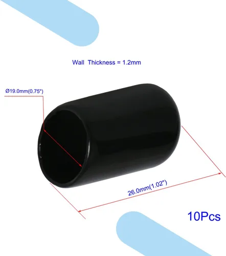 Miniatura 2 de Protectores de rosca de tornillo, cubierta de goma redonda de 3/4 de pulgada (0.748 in) de PVC flexible de tubería protectora de tubería protectora