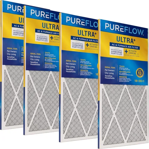 Miniatura 23 de PureFlow - Filtro de aire para horno doméstico de 12 x 12 x 1, con 4 capas de tecnología de filtración avanzada, MERV-13 paquete de 2