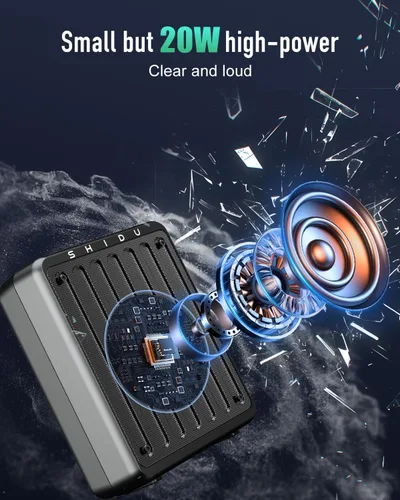 Miniatura 3 de SHIDU Amplificador de voz de 20 W, micrófono inalámbrico Lavalier, amplificador de voz Bluetooth para profesores, micrófono portátil con altavoz