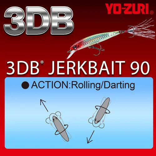 Miniatura 3 de YO-Zuri 3DB Jerkbait (SP) Señuelo de baño 3.543 in Color: Sunset Shad