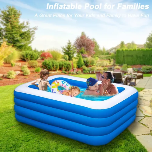 Miniatura 3 de Piscina inflable, 79 x 58 x 29 pulgadas, piscinas inflables grandes de tamaño completo, piscinas gruesas duraderas para exteriores, jardín, patio