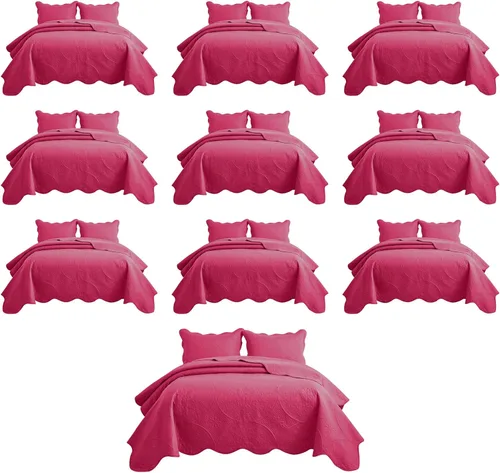 Miniatura 41 de IR Imperial Rooms Velvet Twin Quilt Bedspread Comforter Bedding Set 2 Pcs Diamond Pattern - (68"x86") Bedspread Coverlet + 1 Pillow Shams