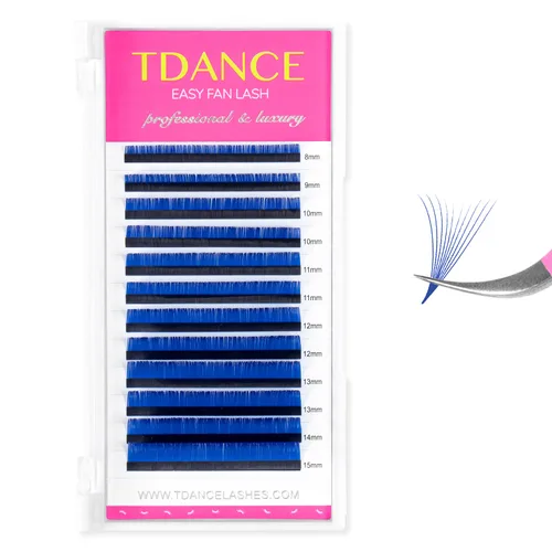 Miniatura 12 de TDANCE - Extensiones de pestañas con volumen y forma de abanico, rizado C CC D DD J B L, 0.03-0.12 mm de grosor, pestañas con volumen