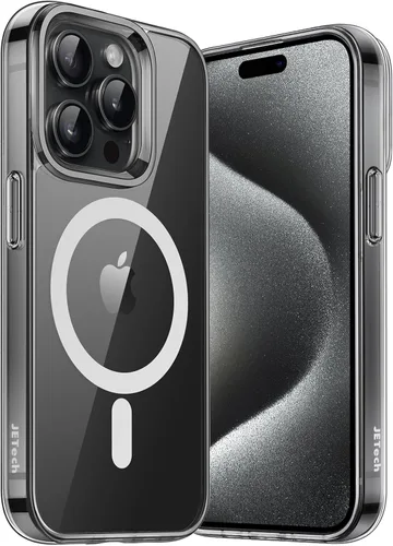Miniatura 16 de JETech Funda magnética para iPhone 15 de 6.1 pulgadas, compatible con MagSafe, carga inalámbrica, a prueba de golpes, con parte trasera transparente