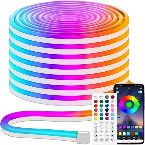 Miniatura 33 de iNextStation RGB Smart IC - Tira de luces LED de neón de 5 V, USB, 16.4 pies 5M, tira de luces de neón flexible, multicolor, IP67, impermeable