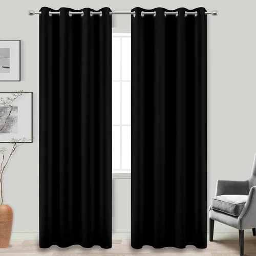 Miniatura 108 de Cortinas opacas de 72 pulgadas extra anchas para dormitorio, puerta corrediza de vidrio y patio, 2 paneles con ojales para oscurecer ventana grande