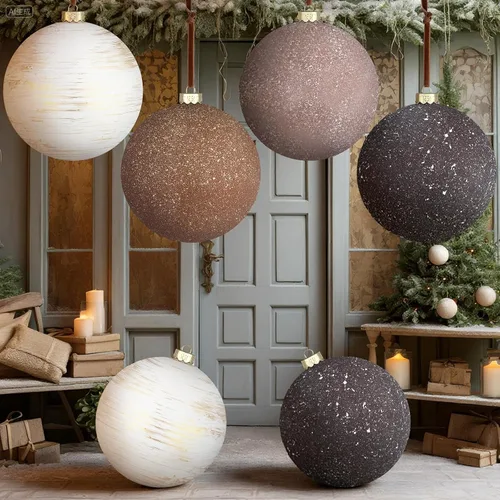 Miniatura 7 de Tigeen 4 adornos de bola de Navidad rojos grandes de 6 pulgadas, adornos colgantes de Navidad extra grandes de 5.906 in con purpurina para invierno