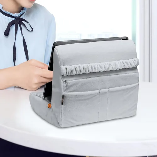 Miniatura 7 de MOSISO Soporte de almohada para tableta, soporte suave para tablet de regazo, base suave para tablet con bolsillos y ranura para lápiz capacitivo