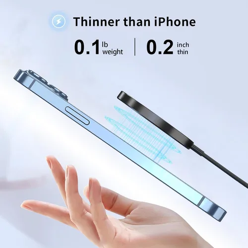 Miniatura 5 de Cargador MagSafe, almohadilla de carga inalámbrica magnética para iPhone 17/17 Pro/17 Pro Max/Air/16 15 14 13 12 Pro Max Plus/AirPods 2 3 Pro, imán