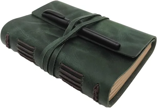 Miniatura 13 de Cuaderno de diario marrón – El mejor diario de cuero genuino fresco para escritores, tamaño A5, 6.2 x 8.5 pulgadas, bloc de notas para hombres