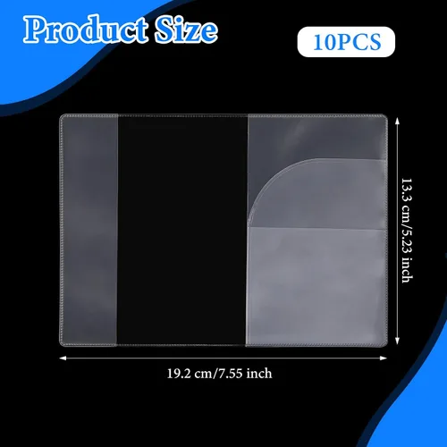 Miniatura 2 de Paquete de 10 fundas transparentes para pasaporte, protector impermeable para pasaporte, soporte de pasaporte de plástico transparente, protector