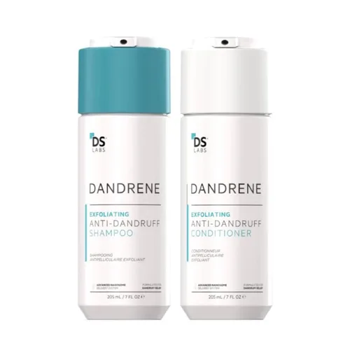 DS Labs Dandrene, kit de champú y acondicionador para caspa, 6.9 fl oz, para picazón, cuero cabelludo escamoso, champú exfoliante, acondicionador