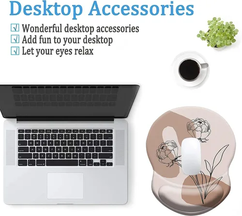 Miniatura 5 de Alfombrilla para mouse, soporte de muñeca ergonómica, para aliviar el dolor, con base de poliuretano antideslizante para juegos, hogar, oficina