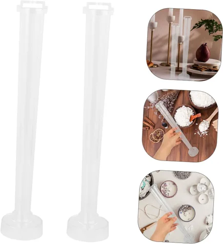 Miniatura 5 de FOMIYES Moldes de resina, 2 moldes cónicos de plástico para velas de plástico, moldes cónicos para velas grandes, suministros de fabricación