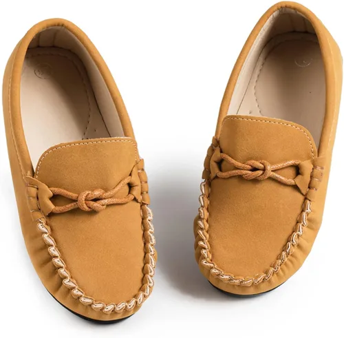 CENCIRILY Mocasines para niños y niñas suaves sin cordones para vestir Oxford zapatos planos casuales para barco uniforme escolar mocasines para