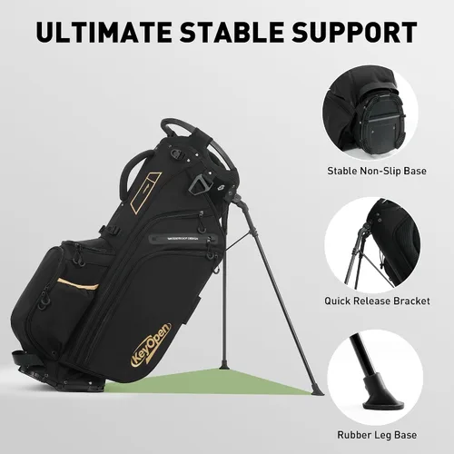 Miniatura 4 de Bolsa ligera para palos de golf con soporte, 14 divisiones para bolsas de golf con divisores de longitud completa para hombres y mujeres, bolsa