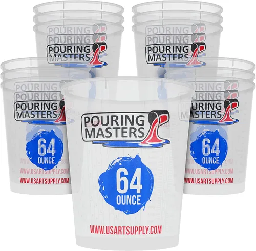 Miniatura 15 de Pouring Masters Vasos medidores de líquido de 2 oz (60 ml) - Vaso graduado de plástico (paquete de 100) con 25 varillas - Tazas de mezcla