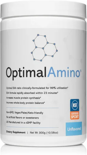 Miniatura 12 de OptimalAmino La mejor bebida de recuperación antes y después del entrenamiento, suplemento de aminoácidos esenciales de uso del 99%, certificado NSF