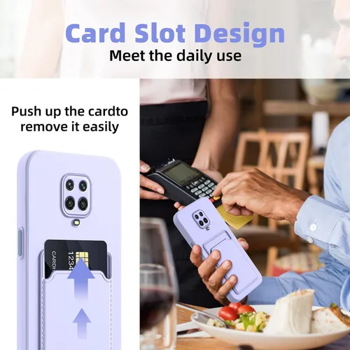 Miniatura 8 de Funda para Redmi Note 9 Pro, Redmi Note 9s con ranura para tarjetas de crédito, TPU suave silicona TPU resistente a los arañazos delgada ranura