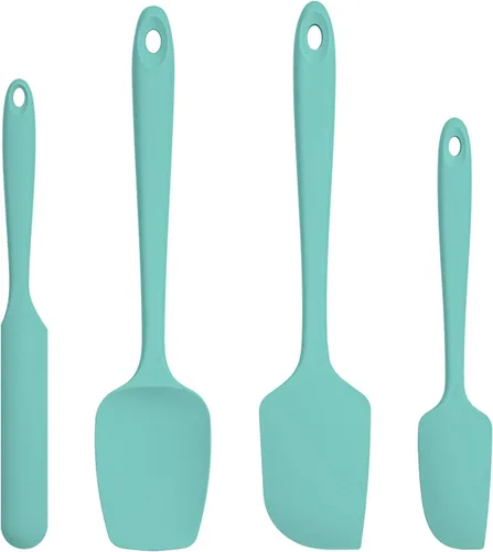 Juego de espátulas de silicona U-Taste con resistencia al calor de 600 grados Fahrenheit (Azul Cielo/Agua Marina)