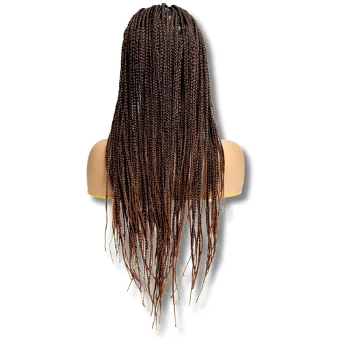 Miniatura 25 de PIB Peluca de encaje completo individual de 12 pulgadas, diseño de Passion Twist con raya cuadrada, pelucas trenzadas sin nudos para mujeres negras