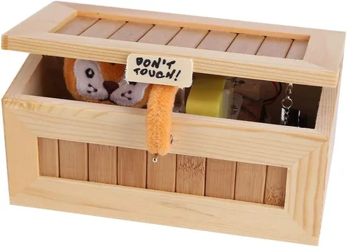 Miniatura 3 de Cryfokt Dont Touch - Caja de madera electrónica USB para ahorrar dinero, divertida e interactiva, juguete para aliviar el estrés, decoración