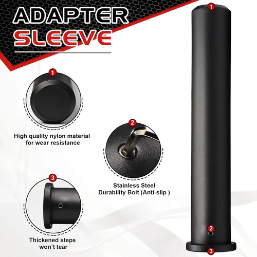 Miniatura 2 de Funda de adaptador olímpica: convierte postes de placa de peso estándar de 1 pulgada en postes de placa de peso olímpico de 2 pulgadas (par)