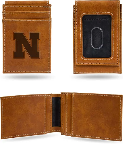 Miniatura 103 de Cartera de bolsillo frontal grabada con láser NCAA - Compacta/Cómoda/Delgada