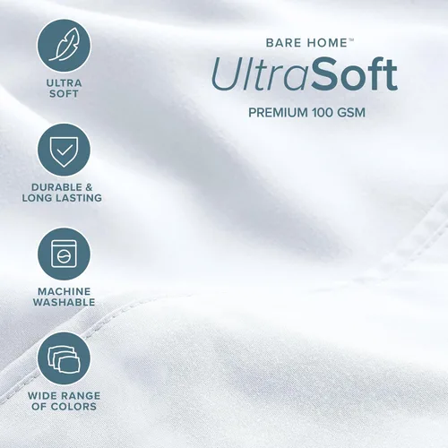 Miniatura 3 de Bare Home Hotel Luxury - Juego de sábanas tamaño individual, extra suave, 4 piezas, bolsillos profundos, ajuste fácil, refrescante y transpirable