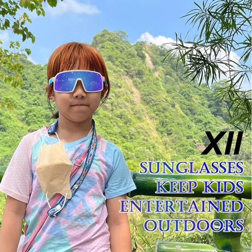 Miniatura 11 de XII WY - Lentes de sol polarizados con protección UV y goma flexible para niños y niñas