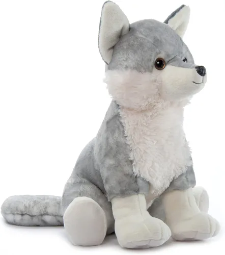 Miniatura 5 de The Petting Zoo Peluche de lobo gris, regalos para niños, animales salvajes del zoológico Onez, juguete de peluche jumbo de lobo gris de 20 pulgadas