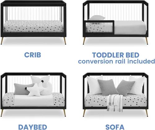 Miniatura 3 de Delta Children Sloane Crib - Juego de muebles de bebé de 7 piezas, incluye: cuna convertible, cómoda, cambiador, colchón de cuna, sábanas bajeras